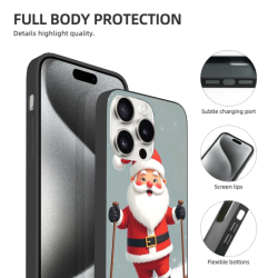 Funda con tema de Papá Noel esquiando para iPhone 15 Pro/Pro Max - OKOMALL
